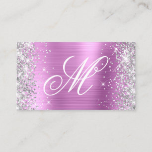 Carte De Visite Parties scintillant argent Lavender Foil fantaisie