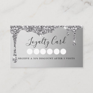 Carte De Visite Parties scintillant Argent moderne Drop Salon & Lo