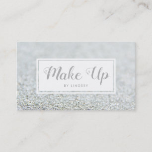 Carte De Visite Parties scintillant Argent Sparkle Make Up Artiste