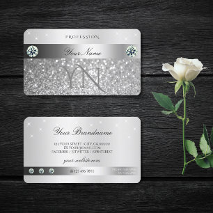 Carte De Visite Parties scintillant argentée brillante Étoiles 