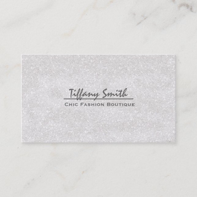 Carte De Visite Parties scintillant blanche Glitzy Glam Glamor Car (Devant)