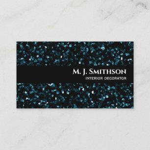 Carte De Visite Parties scintillant bleue étincelante