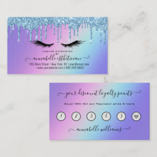 Carte De Visite Parties scintillant Blue Eyelash Extension Fidélit