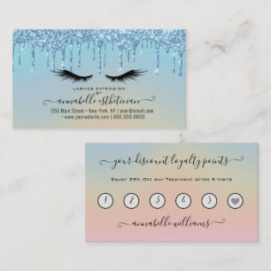 Carte De Visite Parties scintillant Blue Eyelash Extension Fidélit