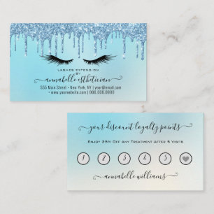 Carte De Visite Parties scintillant Blue Eyelash Extension Fidélit