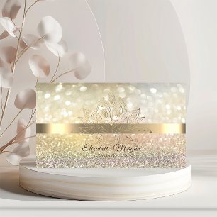 Carte De Visite Parties scintillant Bokeh Gold, Lotus Flower Yoga