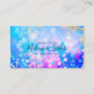 Carte De Visite Parties scintillant Bokeh MUA Beauté Salon Maquil