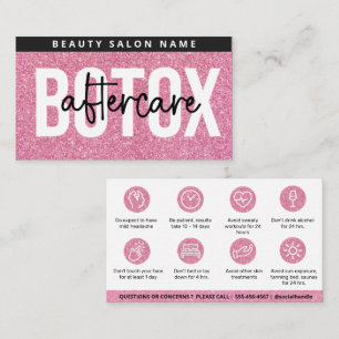 Carte De Visite Parties scintillant Botox Rose Instruction de remp