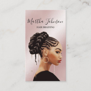 Carte De Visite Parties scintillant Chic Afro American Braids Brai
