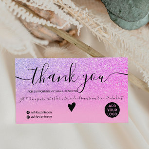 Carte De Visite Parties scintillant chic rose ombre violet ordre m