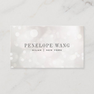 Carte De Visite Parties scintillant chic Whimsy Silver White Bokeh