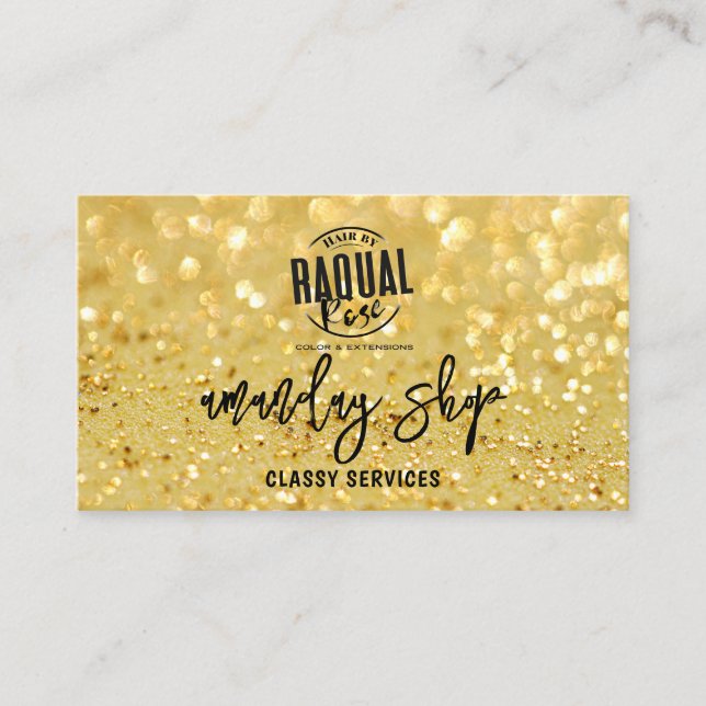 Carte De Visite Parties scintillant Code QR Logo Boutique en ligne (Devant)