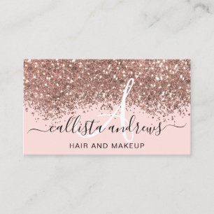 Carte De Visite Parties scintillant Confetti en or rose rose brill