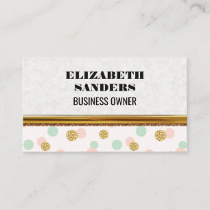 Carte De Visite Parties scintillant Confetti   Point Polka   Bordu