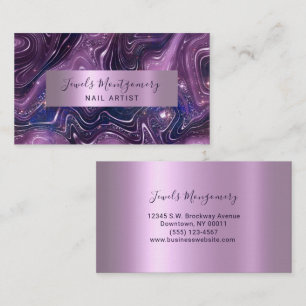 Carte De Visite Parties scintillant d'Agate moderne Lavendar Faux