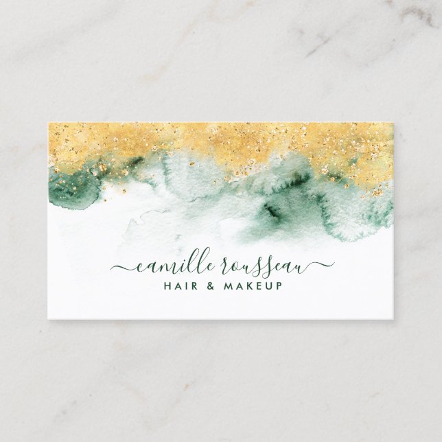 Carte De Visite Parties scintillant d'aquarelle Ethereal Abstrait (Devant)