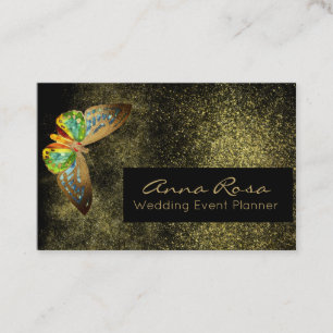 Carte De Visite *~* Parties scintillant d'aquarelle or Papillon do