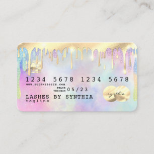 Carte De Visite parties scintillant d'aquarelle Unicorn gouttes de