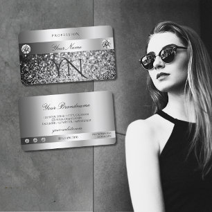 Carte De Visite Parties scintillant d'argent bijoux étincelants e