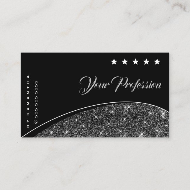 Carte De Visite Parties scintillant d'argent glamour Shimmer Spark (Devant)