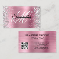 Parties scintillant d'argent Pink Foil Monogramme