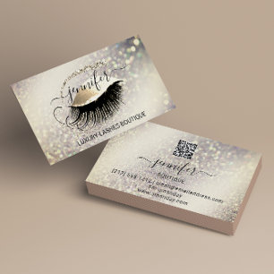 Carte De Visite Parties scintillant de code QR de maquillage Lux G