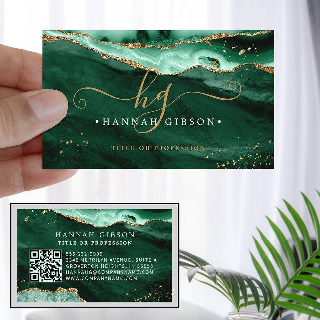Carte De Visite Parties scintillant de code QR du monogramme de la (Créateur téléchargé)