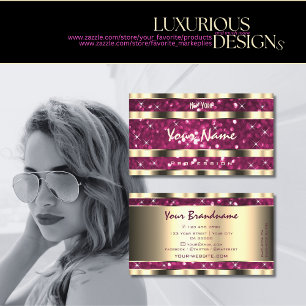 Carte De Visite Parties scintillant de luxe or rose étincelante de