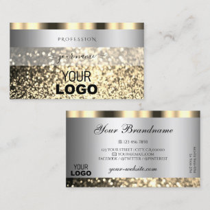 Carte De Visite Parties scintillant de luxe Silver et Gold Sparkli