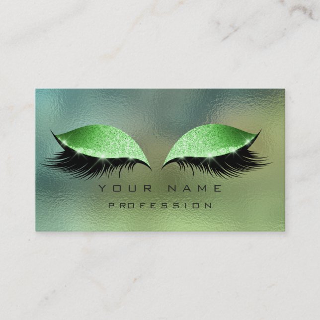 Carte De Visite Parties scintillant de maquillage Cali Green Green (Devant)