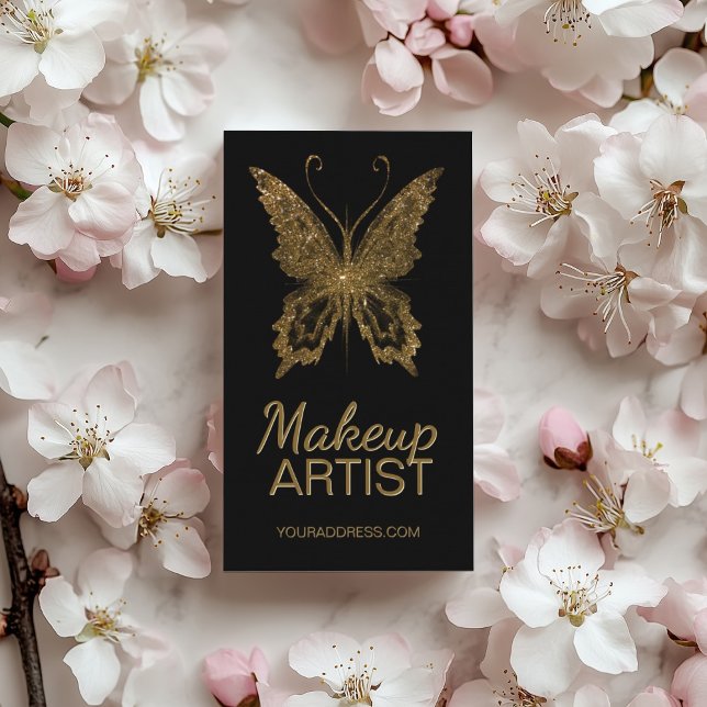 Carte De Visite Parties scintillant de maquillage Faux Gold Foil P (Perfect for business)