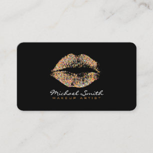 Carte De Visite Parties scintillant de maquillage Lèvres multicol