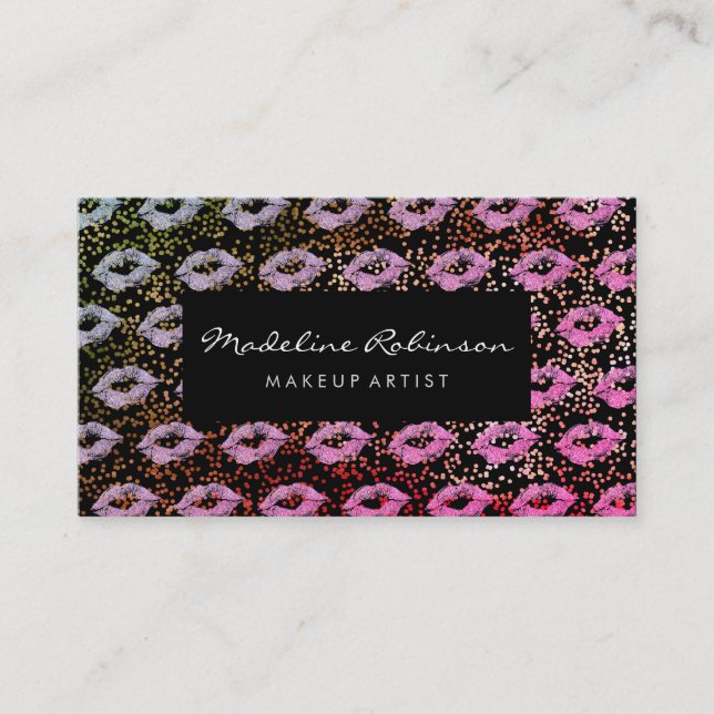 Carte De Visite Parties scintillant de violet rose chaud Glamor Ba (Devant)