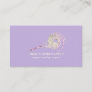 Carte De Visite Parties scintillant de Whisk Rose or Boulangerie