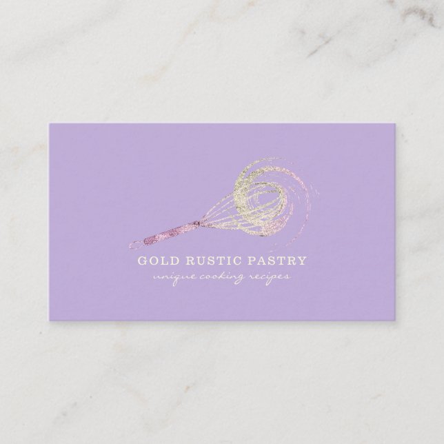 Carte De Visite Parties scintillant de Whisk  Rose or Boulangerie  (Devant)