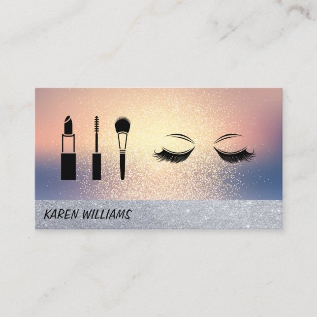 Carte De Visite Parties scintillant des cils | Artiste de maquilla (Devant)