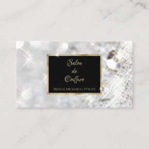 Carte De Visite Parties scintillant Diamant blanc Salon des cheveu