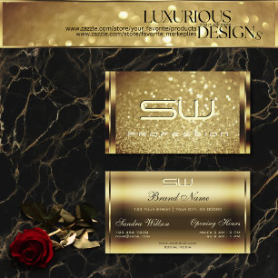 Carte De Visite Parties scintillant d'or brillant Parkling look Ch