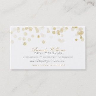Carte De Visite Parties scintillant d'or Confetti