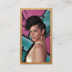 Carte De Visite Parties scintillant d'or de l'actrice modèle Faux