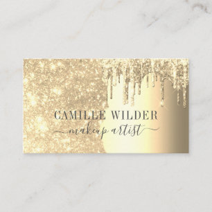 Carte De Visite Parties scintillant d'or de maquillage