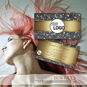 Carte De Visite Parties scintillant d'or et d'argent Étoiles lumin