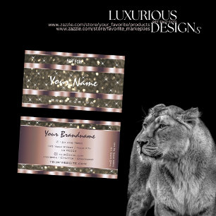 Carte De Visite  Parties scintillant d'or Étoiles Étoiles Rose G