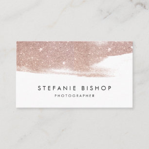 Carte De Visite Parties scintillant d'or Faux Rose moderne Sparkle
