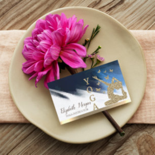 Carte De Visite Parties scintillant d'or femmes Silhouette, Yoga B