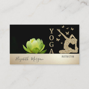 Carte De Visite Parties scintillant d'or fille Silhouette Green Lo