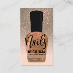 Carte De Visite Parties scintillant d'or Gradient ongle polonais t