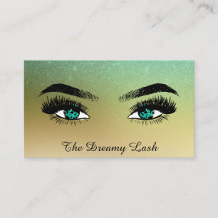 Carte De Visite *~* Parties scintillant d'or Lashes QR Brows Exten