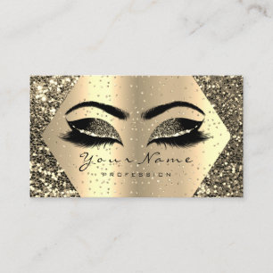 Carte De Visite Parties scintillant d'or maquillage artiste Lash B