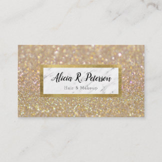 Carte De Visite Parties scintillant d'or Marbre maquillage Artiste